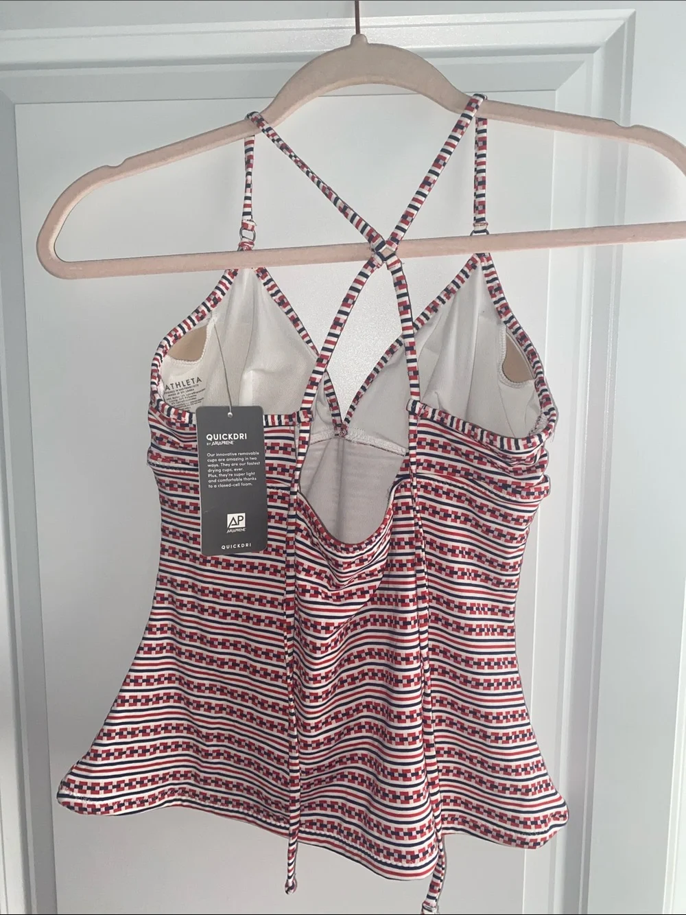 Athleta Women's‎ XS Tankini Top Red white Blue NWT